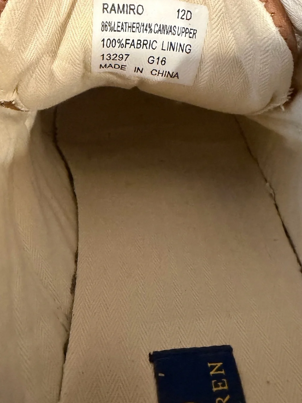 Polo Ralph Lauren Ramiro Brown Leather & Canvas Boat Shoes Size 12D
